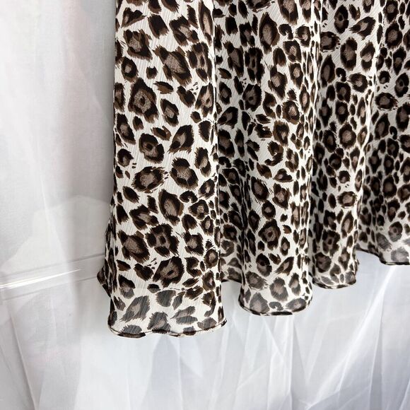 vintage 90s Larry Levine cheetah print chiffon midi skirt sz 10 rockstar indie - Picture 8 of 10